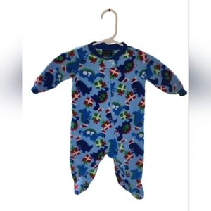 Faded Glory Christmas Dinosaur footsie 0-3mths